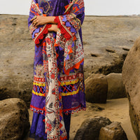 Lawn Purple Unstitched Suit - Almirah