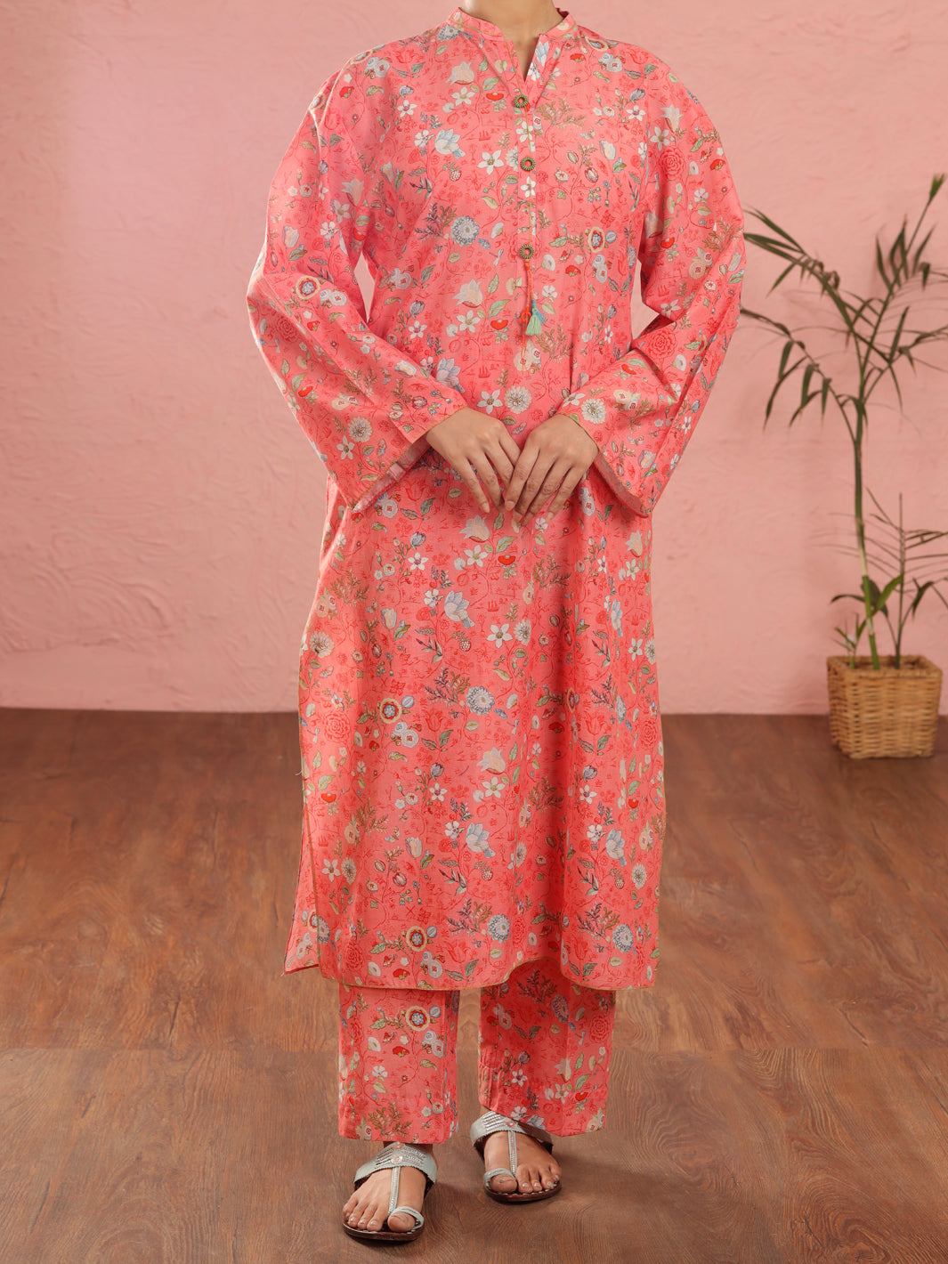 Cambric Pink 2 Piece Unstitched Suit - Almirah