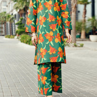 Lawn Green Stitched Suit - Almirah