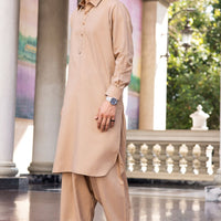 Blended Brown Kurta Shalwar - Wasim Akram by Almirah