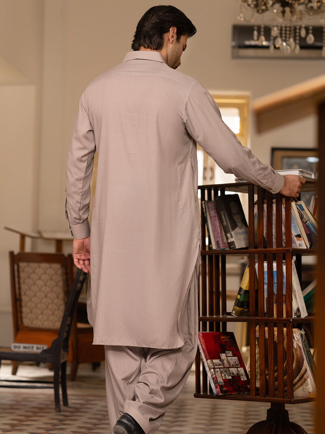Blended Light Brown Shalwar Kameez - Wasim Akram by Almirah
