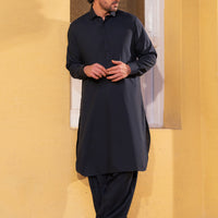 Blended Dark Blue Shalwar Kameez - Wasim Akram by Almirah
