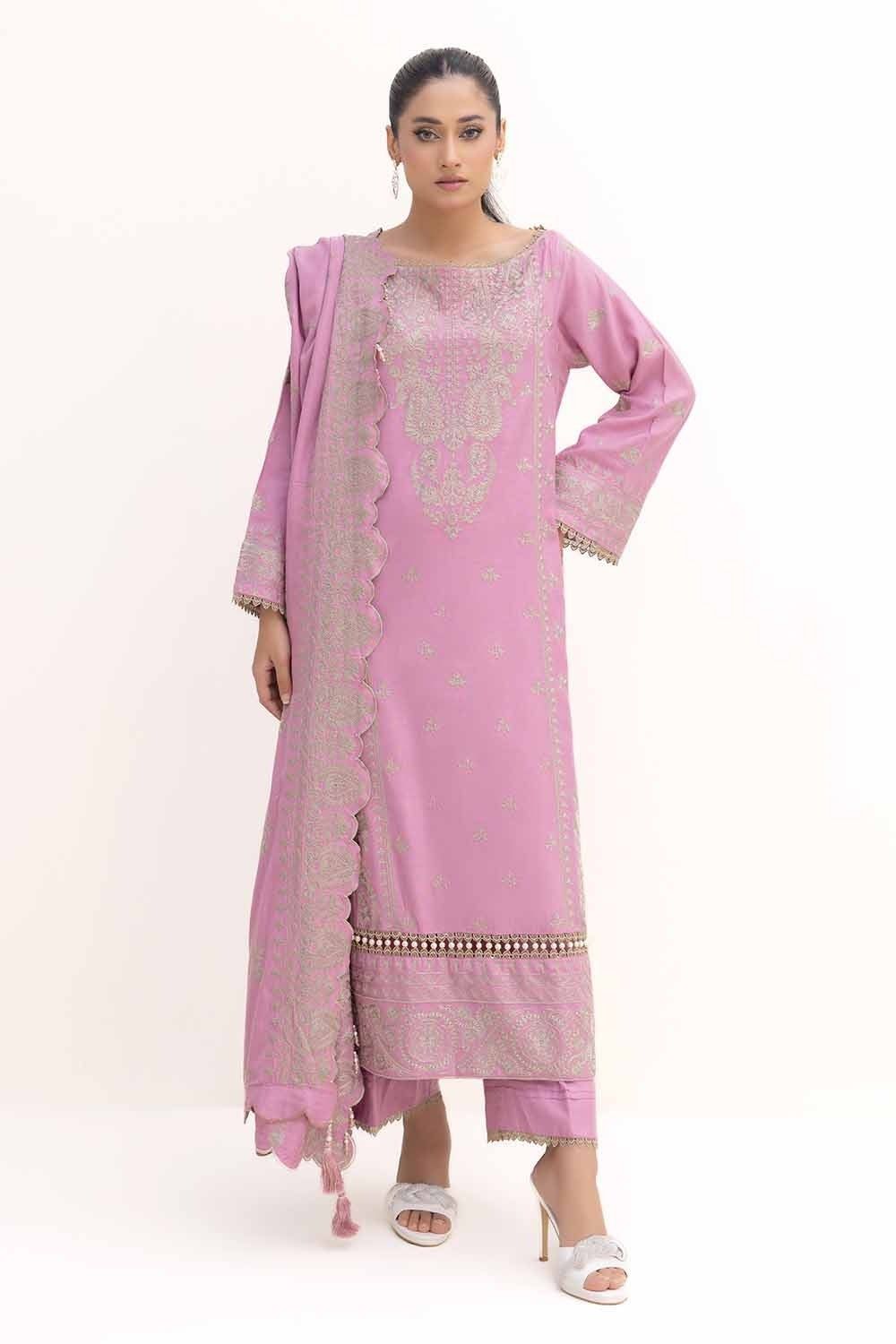 Embroidered Acrylic Light Pink Unstitched Suit - Gul Ahmed