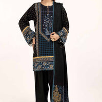 Embroidered Acrylic  Black Unstitched Suit - Gul Ahmed
