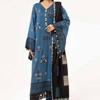 Embroidered Acrylic Blue Unstitched Suit - Gul Ahmed