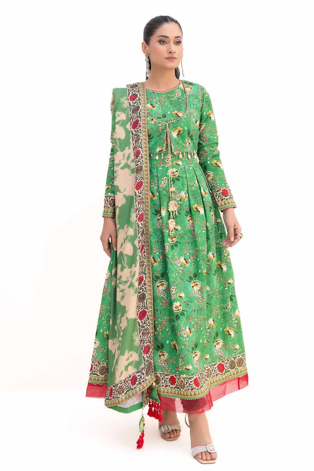 Khaddar Green Unstitched Suit - Gul Ahmed