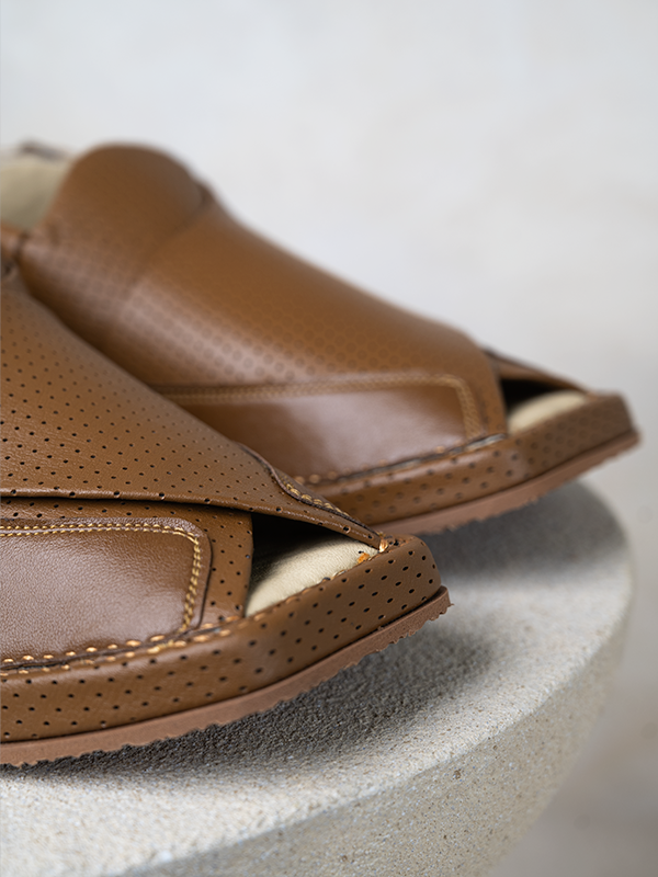 Peshawari Chappal - Camel Brown - Jiah