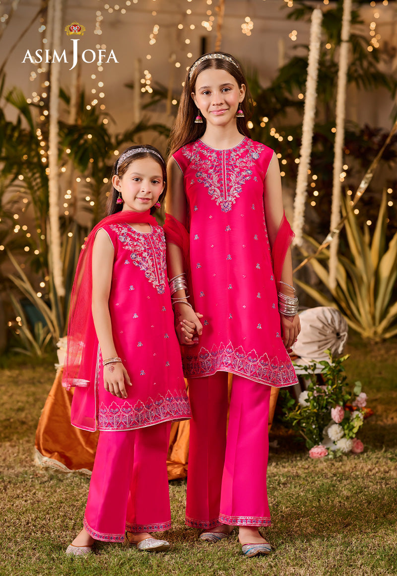 Poly Chiffon Pink Stitched Suit - Asim Jofa