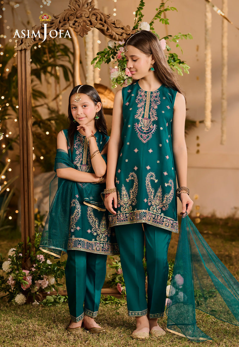 Poly Chiffon Green Stitched Suit - Asim Jofa