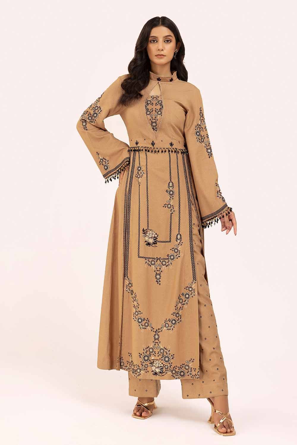 Karandi Beige Unstitched Suit - Gul Ahmed