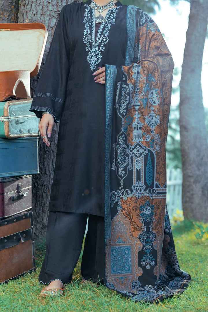 Yarn Dyed Black Stitched Suit - Almirah