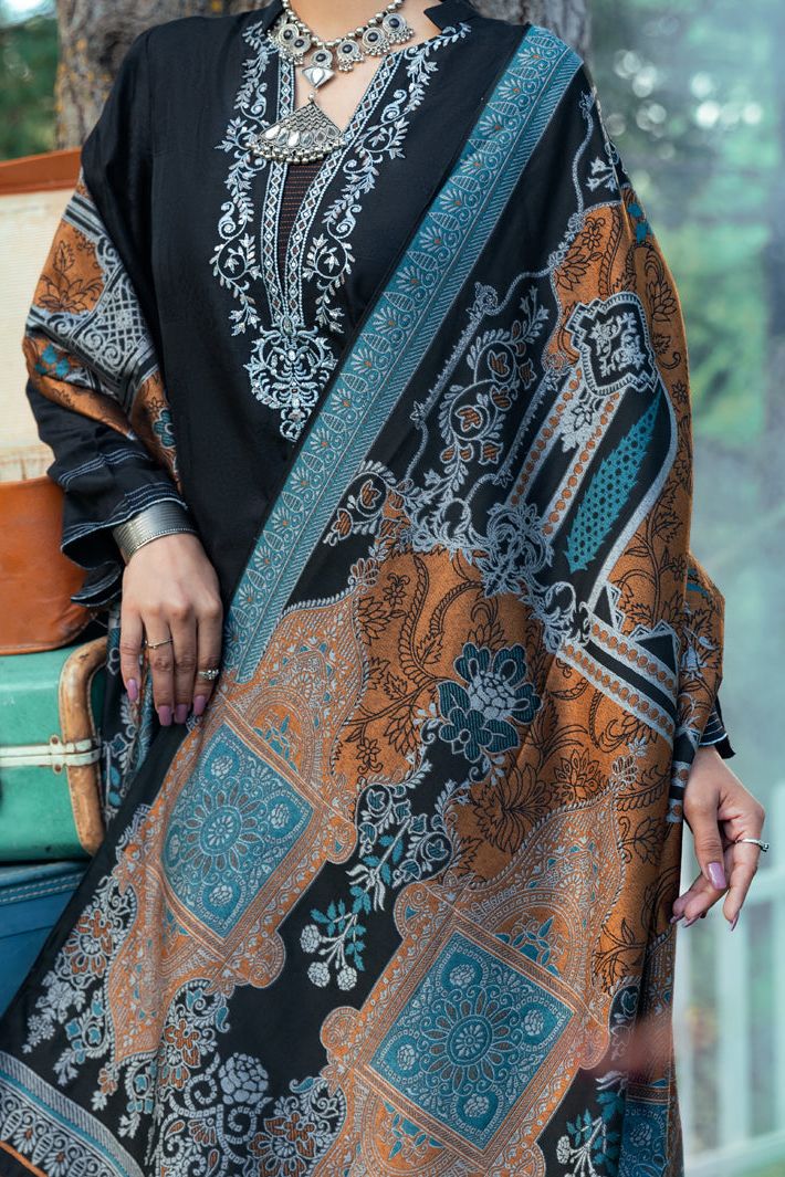 Yarn Dyed Black Stitched Suit - Almirah