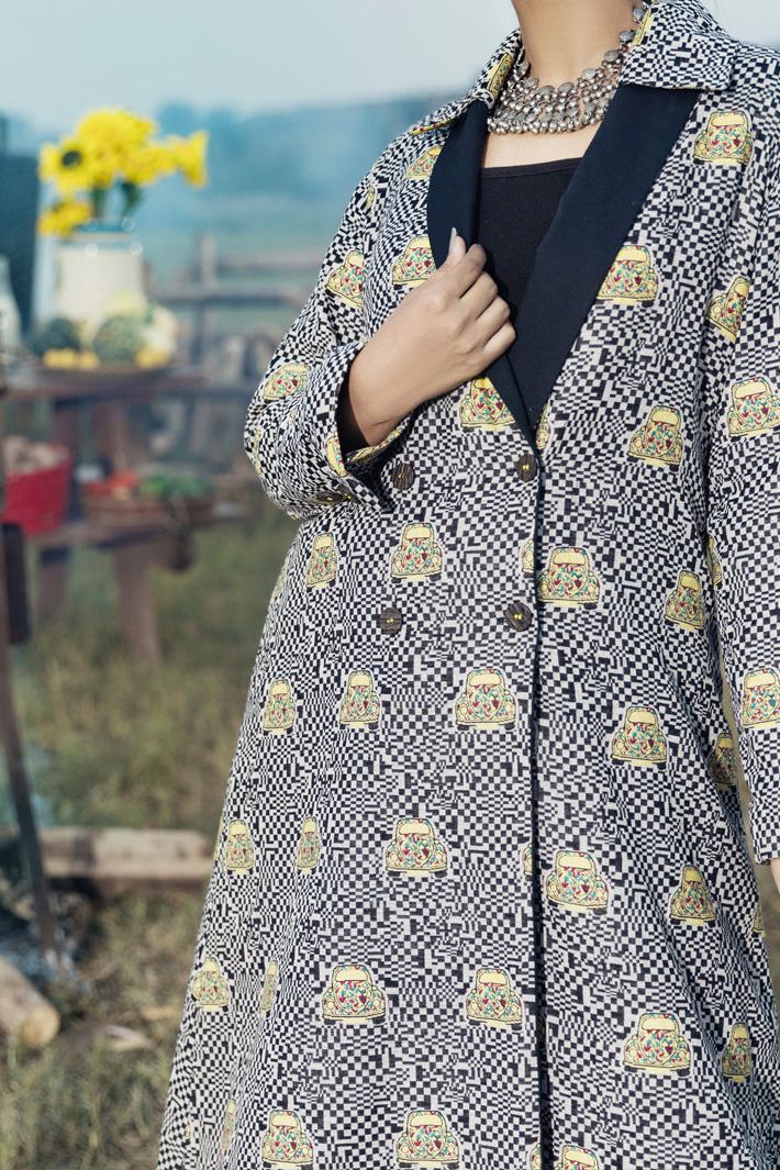 Dyed Black & White Jacket - Almirah