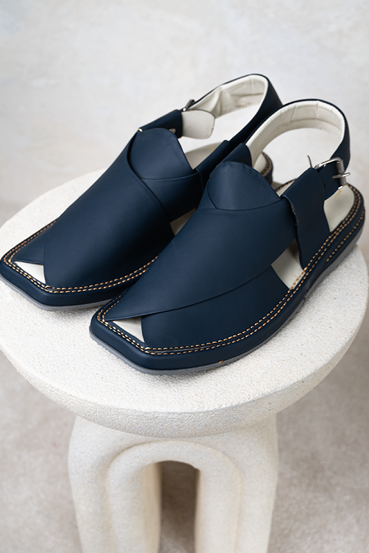 Peshawari Chappal - Blue - Jiah