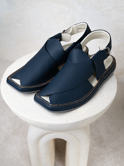 Peshawari Chappal - Blue - Jiah