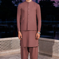 Silver Blended Light Brown Shalwar Kameez - Panjnad by J. Junaid Jamshed