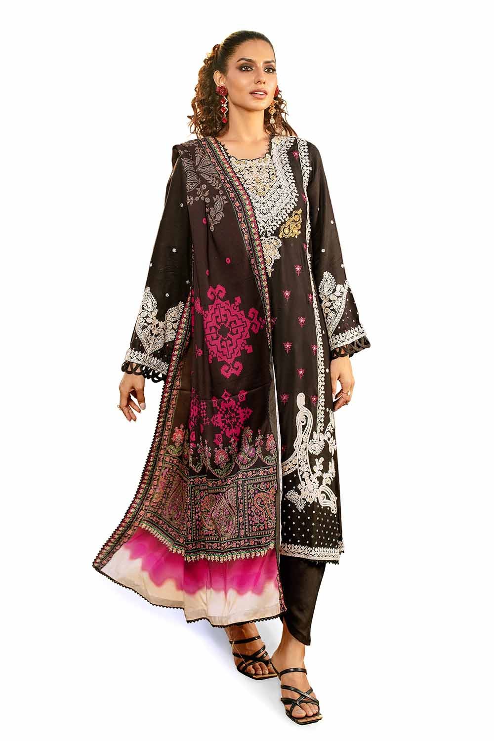 Cotail Black Unstitched Suit - Gul Ahmed