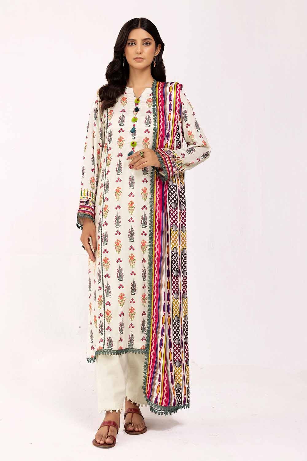 Cotail Off White Unstitched Suit - Gul Ahmed