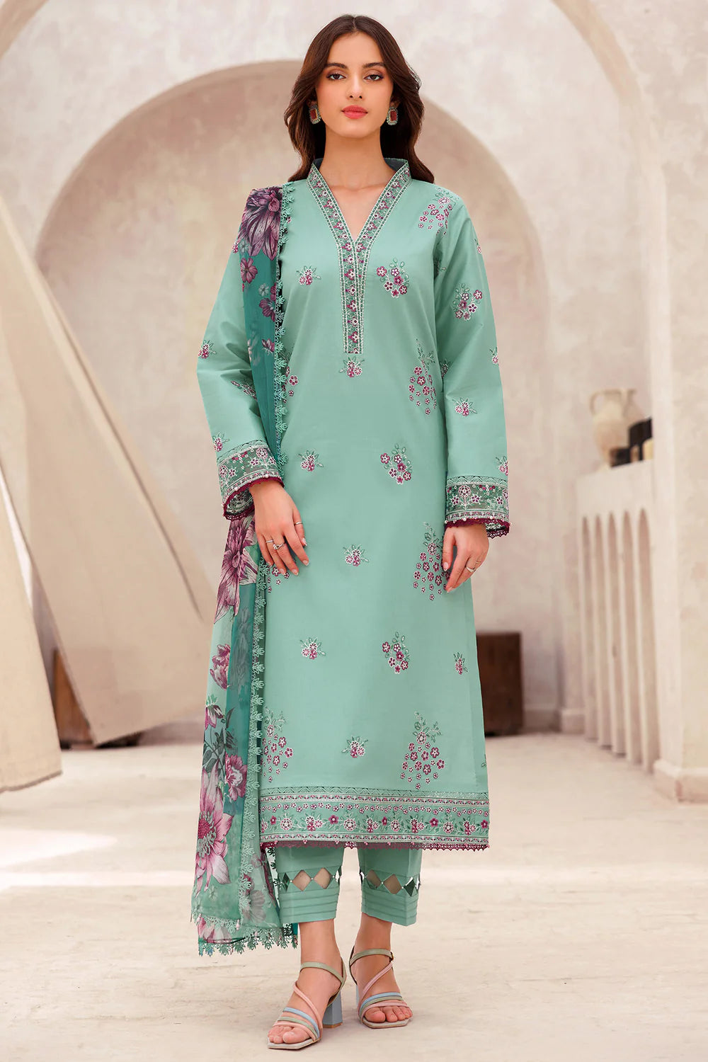 Cyan Whisper - Bahaar Embroidered Eid Lawn Stitched