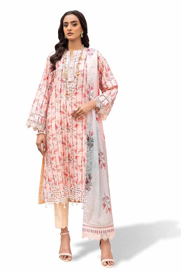 Sichiffli Embroidered Lawn Pink Unstitched Suit - Gul Ahmed