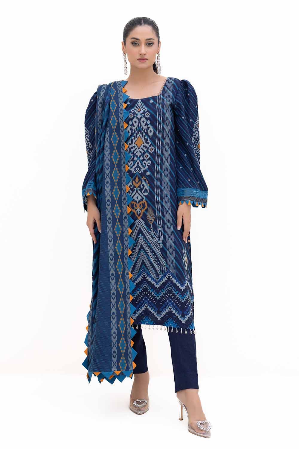 Dhanak Blue Unstitched Suit - Gul Ahmed