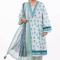Printed Lawn Light Green Unstitched Suit - Gul Ahmed