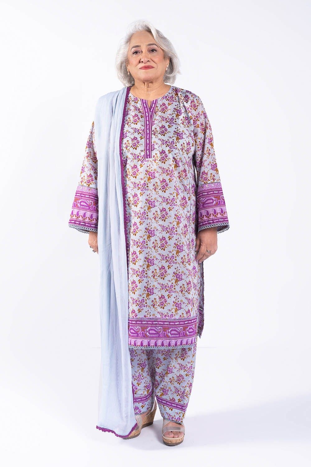 Printed Lawn Pink Unstitched Shirt - Gul Ahmed