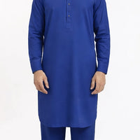 Blended Royal Blue Kurta Trouser - President by Gul Ahmed