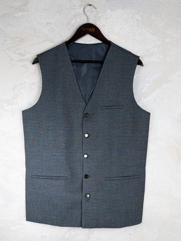 Blended Light Grey Waistcoat - J. Junaid Jamshed