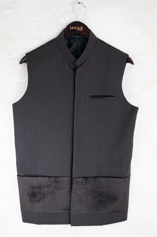 Blended Brown Waistcoat - J. Junaid Jamshed