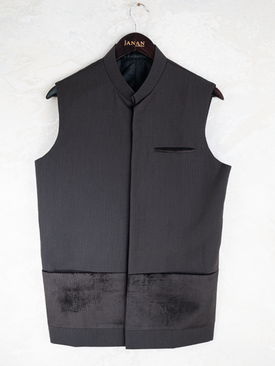 Blended Brown Waistcoat - J. Junaid Jamshed