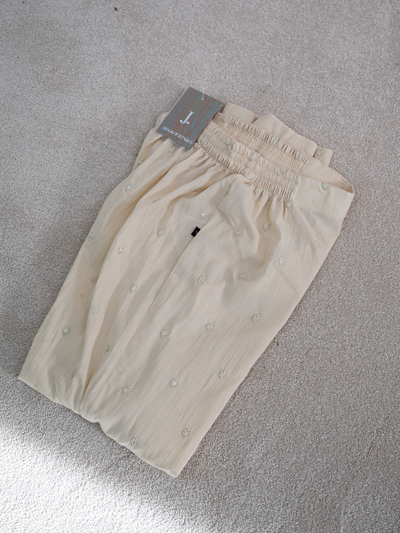 Lawn Beige Trouser - J. Junaid Jamshed