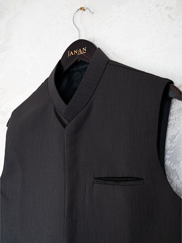 Blended Brown Waistcoat - J. Junaid Jamshed