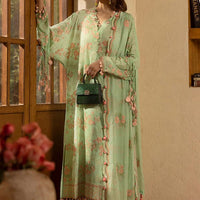 Embroidered Chiffon Mint Green Stitched Suit - Gul Ahmed