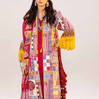 Printed Lawn Red Unstitched Suit - Gul Ahmed