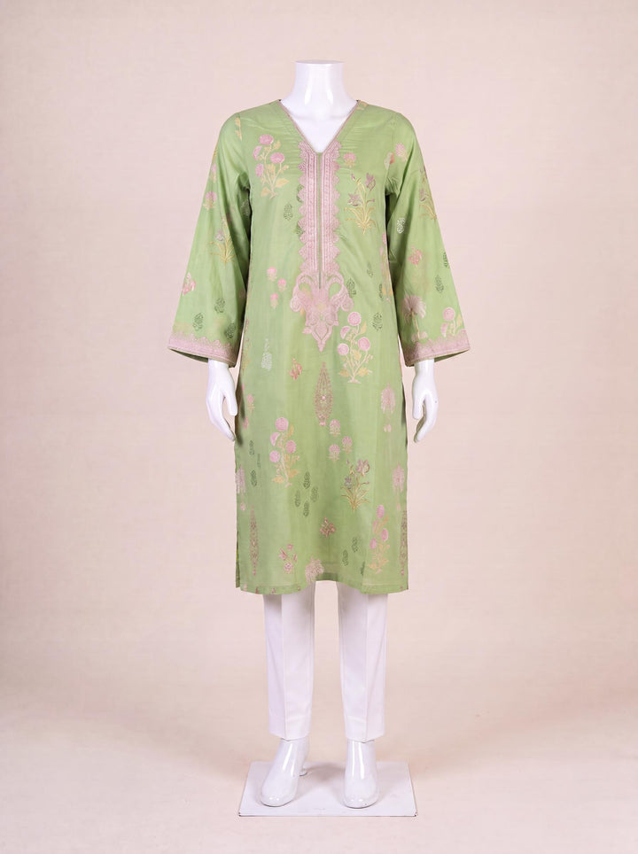 Lawn Light Green Kurti - J. Junaid Jamshed
