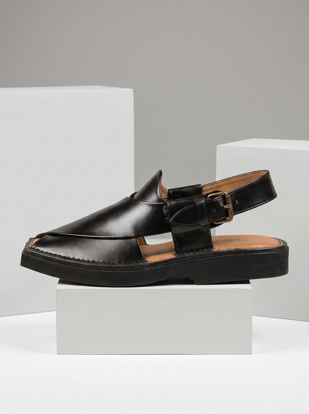 Black Peshawari Chappal - Jiah