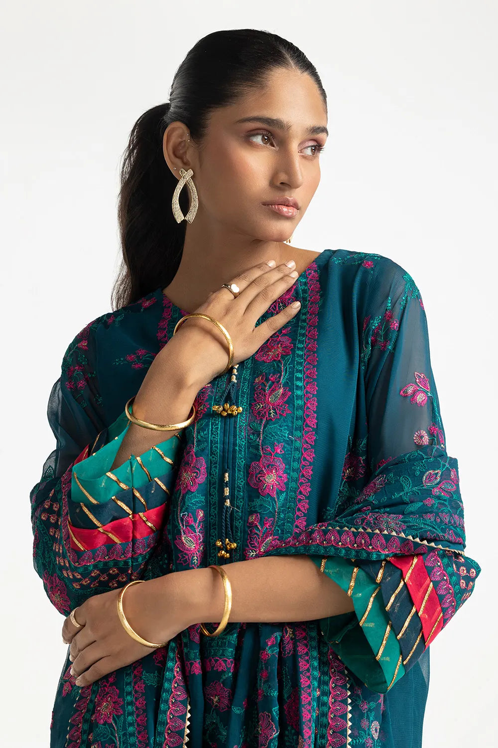 Chiffon Blue Stitched Suit - Gul Ahmed