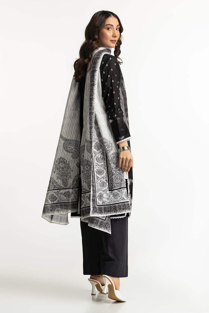 Lawn Black Stitched Suit - Gul Ahmed
