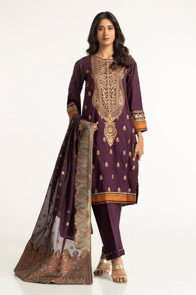 Lawn Embroidered Purple Stitched Suit - Gul Ahmed