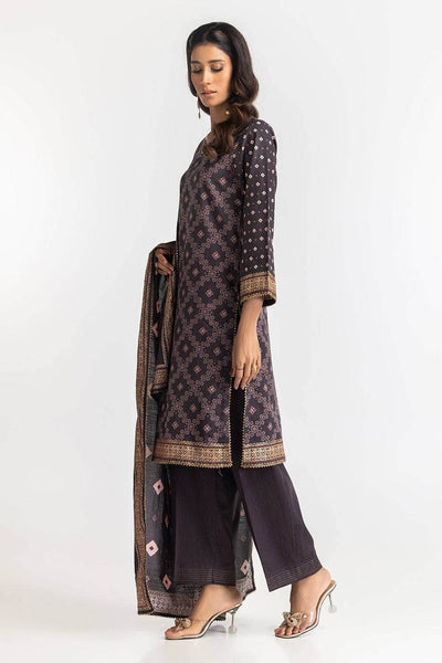 Khaddar Black Stitched Suit - Gul Ahmed