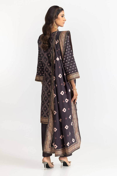 Khaddar Black Stitched Suit - Gul Ahmed