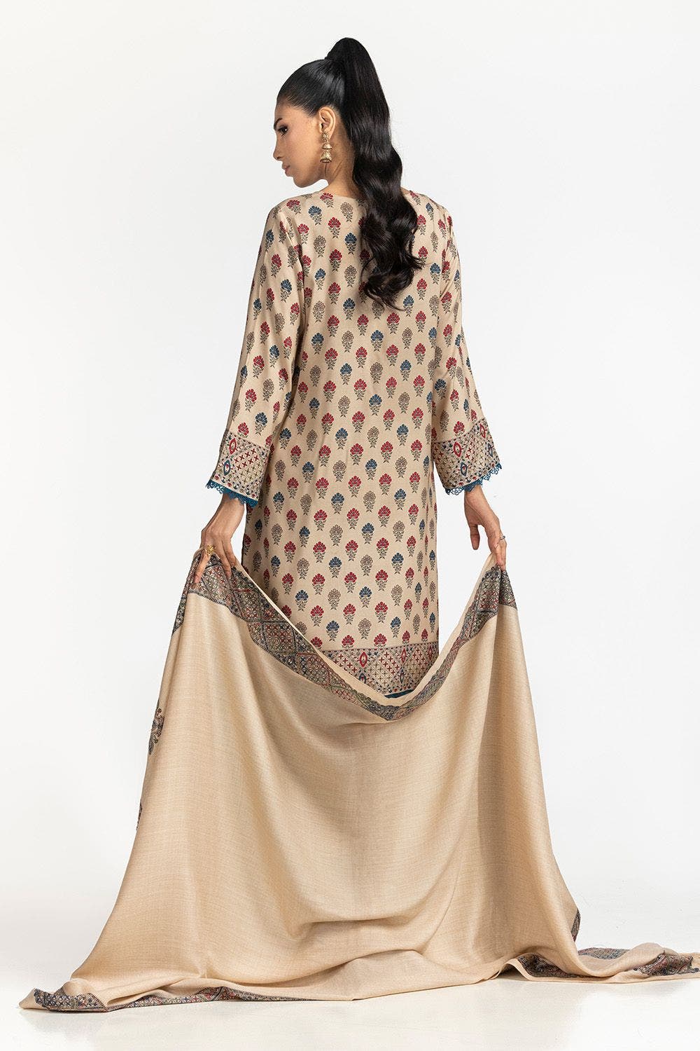 Linen Beige Stitched Suit - Gul Ahmed