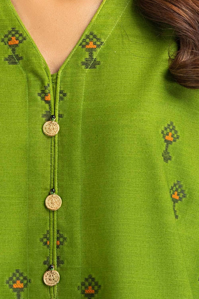 Jacquard Green Stitched Suit - Gul Ahmed