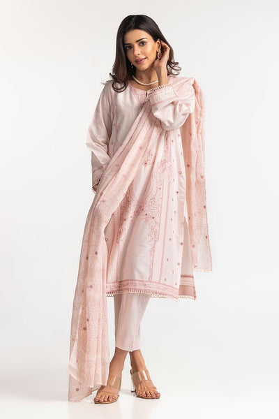 Lawn Embroidered Light Pink Stitched Suit - Gul Ahmed