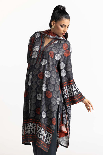 Cotail Black Stitched Suit - Gul Ahmed