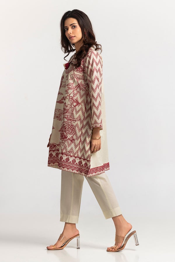 Lawn Beige Stitched Suit - Gul Ahmed