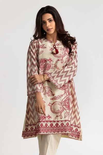 Lawn Beige Stitched Suit - Gul Ahmed