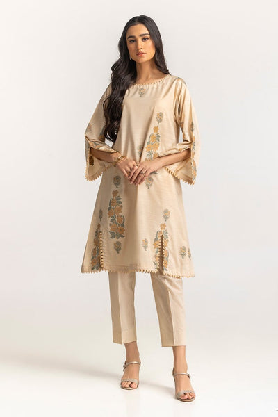 Jacquard Beige Stitched Suit - Gul Ahmed