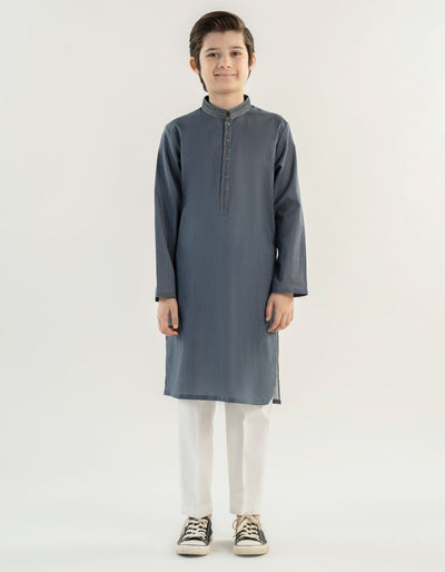 Cotton Grey Kurta - J. Junaid Jamshed